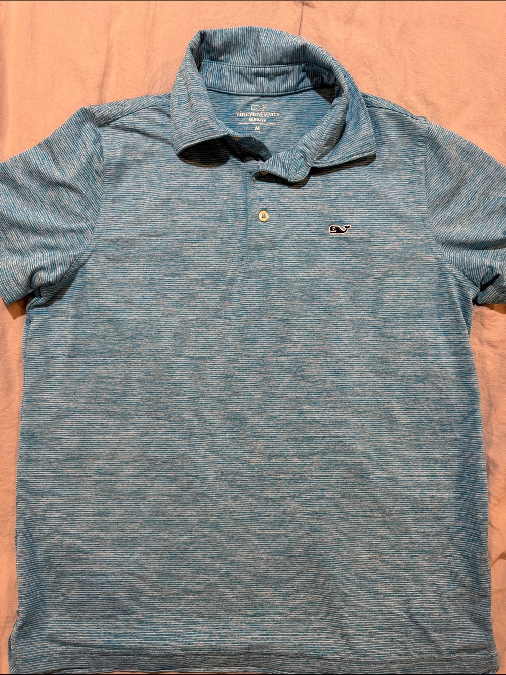 Vineyard Vines Boy’s size M Heathered Light Blue Polo